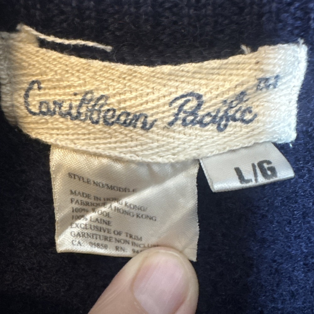 Caribbean Pacific Women's Wool Jacket Coat Zip Up‎ Pockets Lined Sleeves Large - Picture 5 of 9